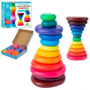 Дерев'яна іграшка Балансир кільця-камені, 12 штук