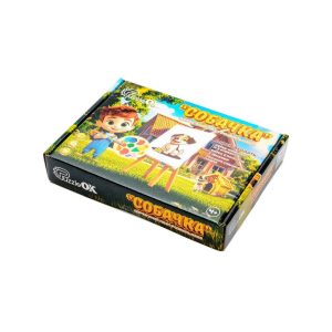 Деревʼяний пазл-розмальовка А5 "Собачка" пензлик, фарби, клейка плівка Деревʼяний пазл-розмальовка А5 "Собачка" пензлик, фарби, клейка плівка