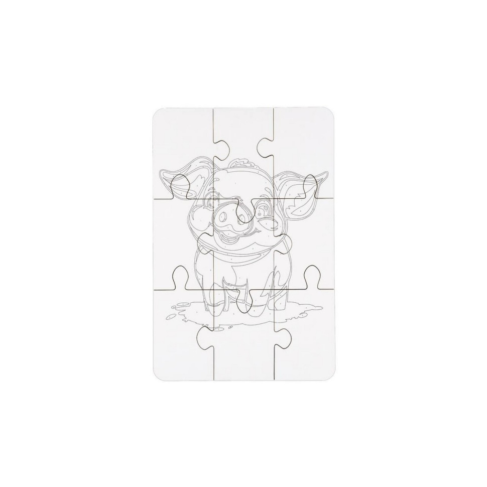 Деревʼяний пазл-розмальовка А5 "Поросятко" пензлик, фарби, клейка плівка Деревʼяний пазл-розмальовка А5 "Поросятко" пензлик, фарби, клейка плівка - Зображення 4