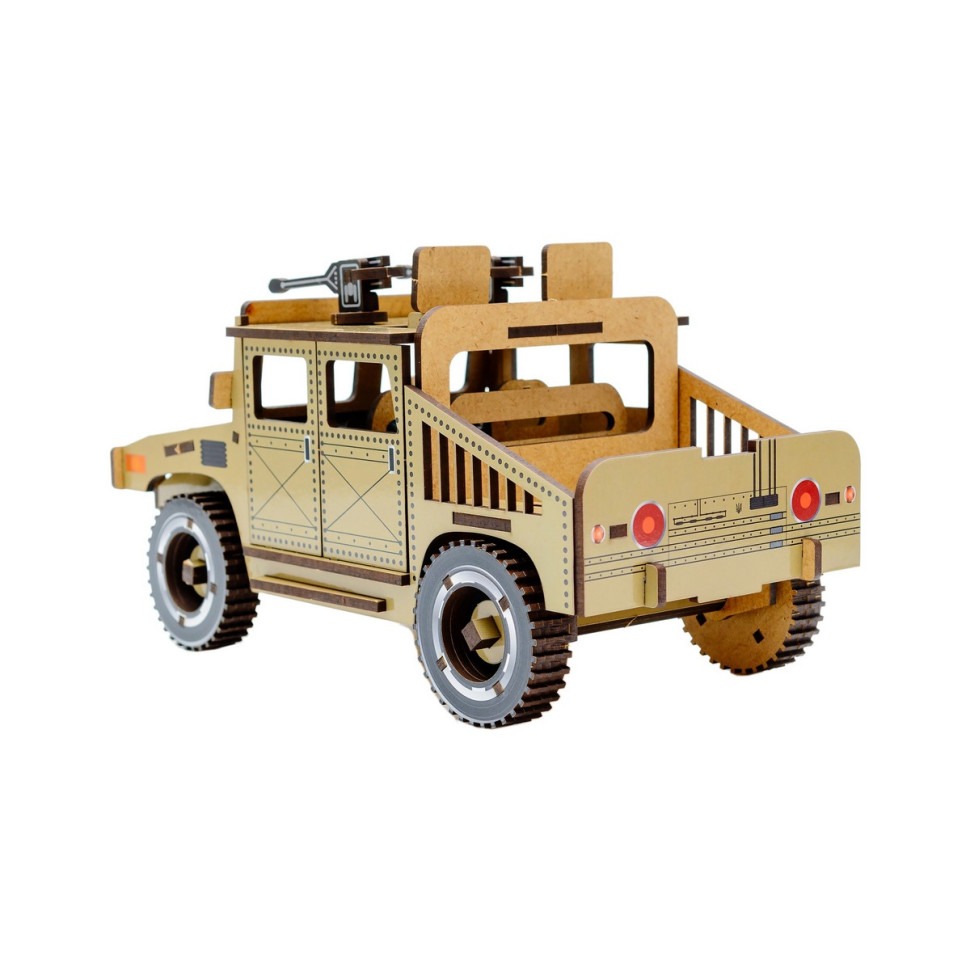 Дерев'яний 3D конструктор "Humvee", 100 деталей Дерев'яний 3D конструктор "Humvee", 100 деталей - Зображення 4
