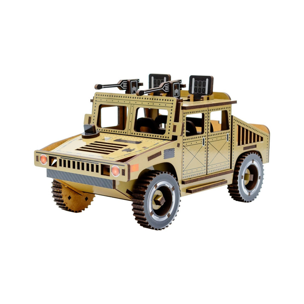 Дерев'яний 3D конструктор "Humvee", 100 деталей Дерев'яний 3D конструктор "Humvee", 100 деталей - Зображення 6