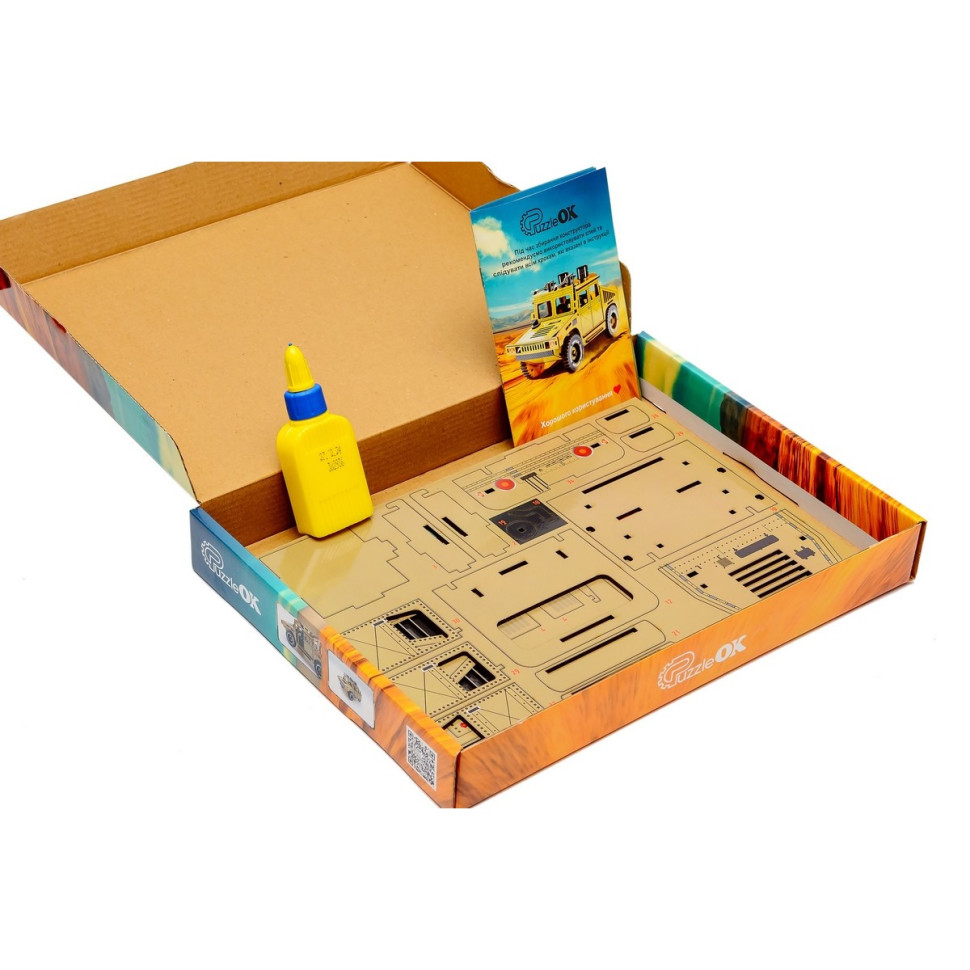 Дерев'яний 3D конструктор "Humvee", 100 деталей Дерев'яний 3D конструктор "Humvee", 100 деталей - Зображення 8