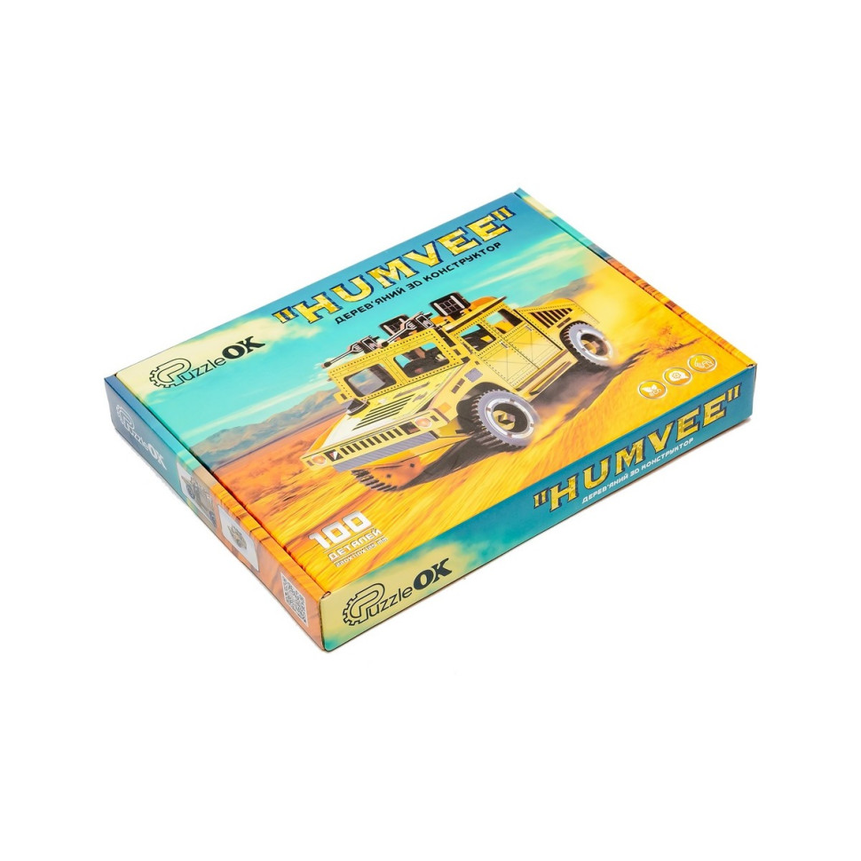 Дерев'яний 3D конструктор "Humvee", 100 деталей Дерев'яний 3D конструктор "Humvee", 100 деталей - Зображення 7