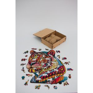 Alternative view of Фігурний дерев'яний пазл A3 "Загадковий тигр" 129 деталей