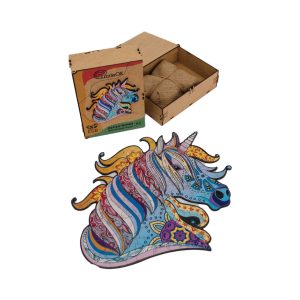 Фігурний дерев'яний пазл A3 "Казковий єдиноріг", 148 деталей