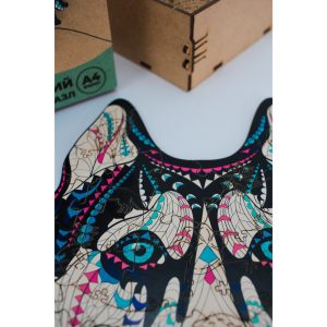 Alternative view of Фігурний дерев'яний пазл A3 "Сніжний хаскі", 123 деталі