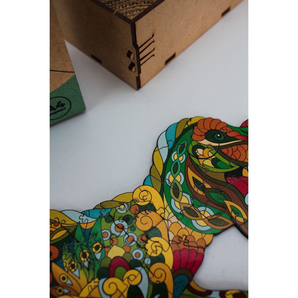 Фігурний дерев'яний пазл A3 "Тиранозавр Рекс", 132 деталі Фигурный деревянный пазл A3 "Тиранозавр Рекс", 132 детали — изображение 2