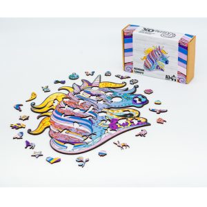 Alternative view of Фігурний дерев'яний пазл A3 "Казковий єдиноріг", 148 елементів