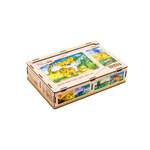 Дерев’яний дитячий пазл 4в1 "Дикі звірі", 80 елементів