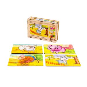 Alternative view of Дерев’яний дитячий пазл 4в1 "Свійські тварини", 80 елементів