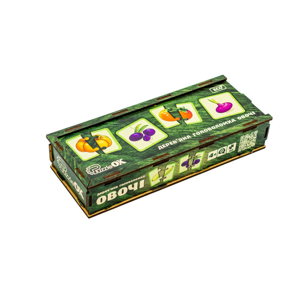 Дерев'яна головоломка "Овочі", 40 елементів Дерев'яна головоломка "Овочі", 40 елементів