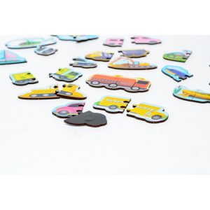 Alternative view of Дерев'яний магнітний пазл "Машинки", 30 елементів