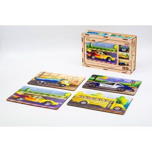 Alternative view of Дерев’яний дитячий пазл 4в1 "Транспорт", 80 елементів