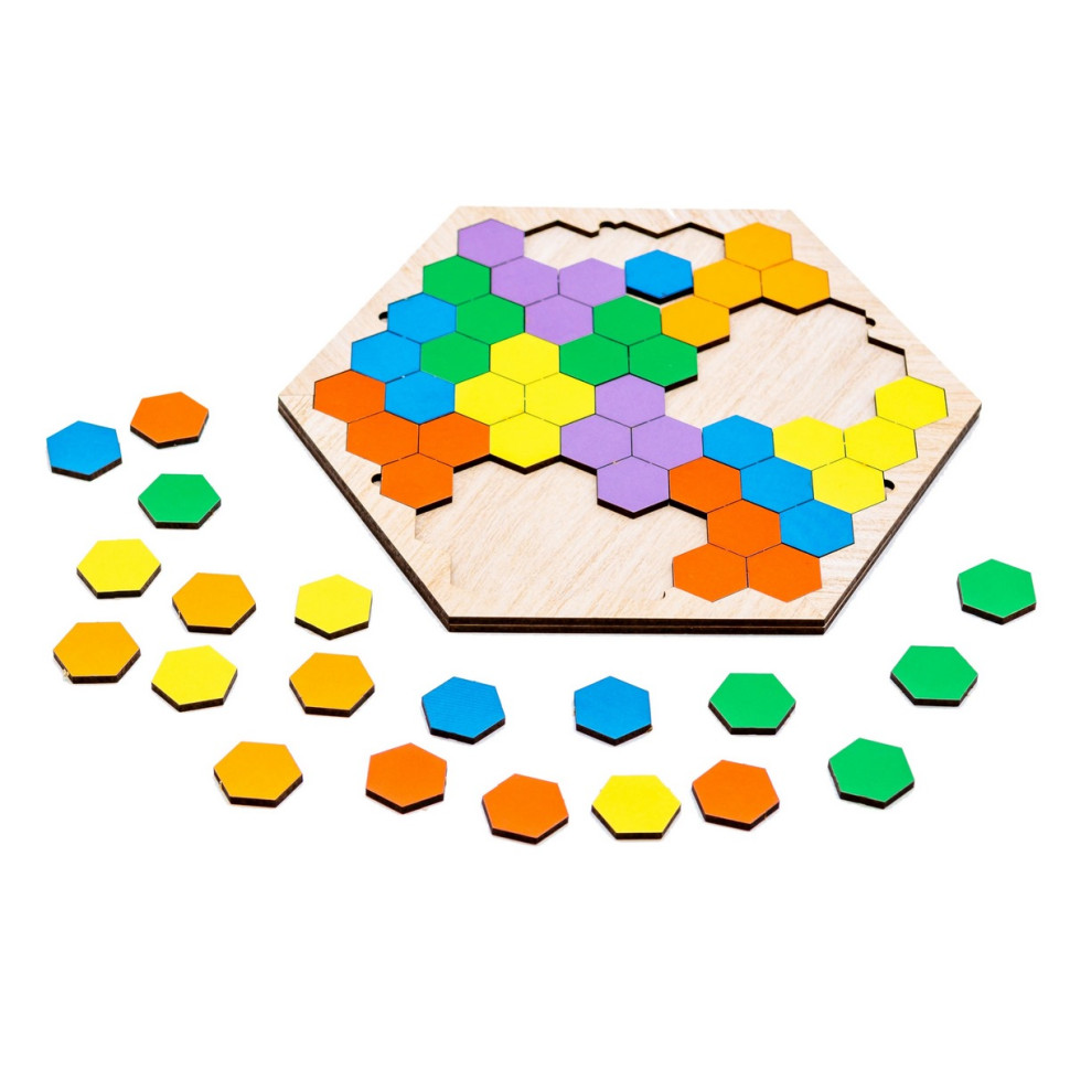 Настільна розвиваюча гра-пазл "Шестикутник", 20 елементів Настільна розвиваюча гра-пазл "Шестикутник", 20 елементів - Зображення 2