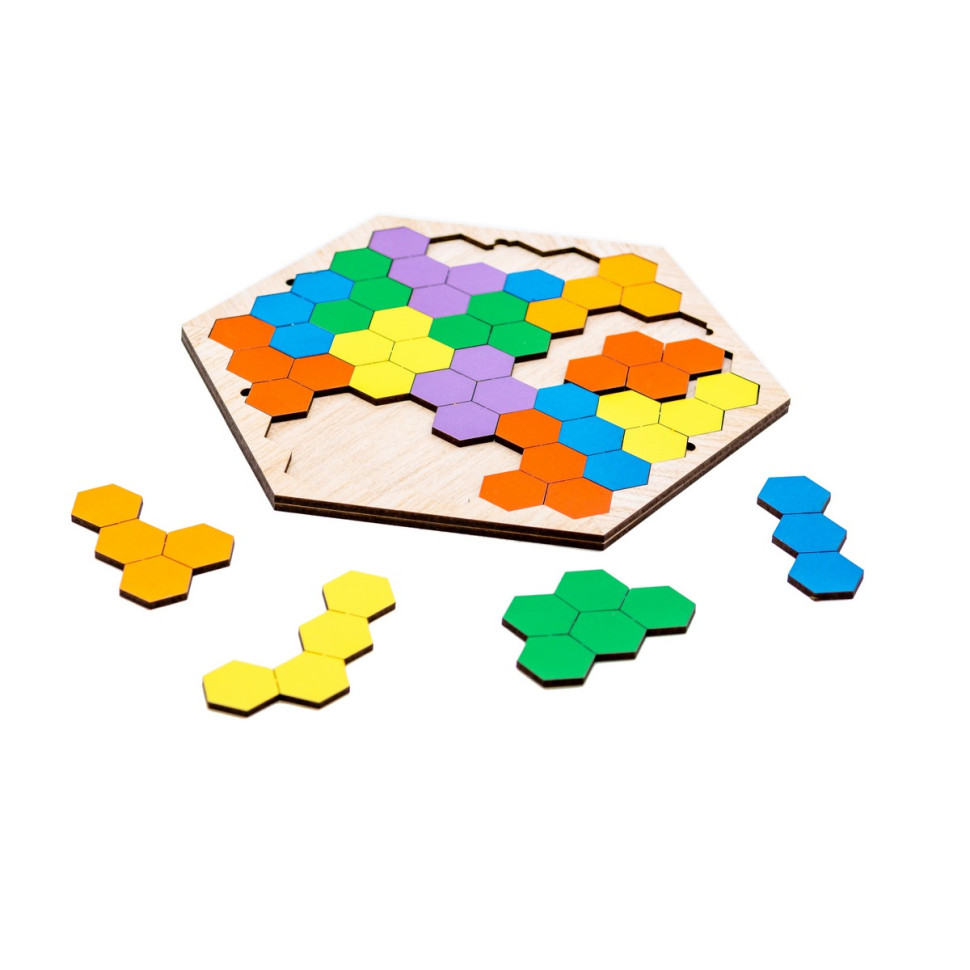 Настільна розвиваюча гра-пазл "Шестикутник", 20 елементів Настільна розвиваюча гра-пазл "Шестикутник", 20 елементів - Зображення 3