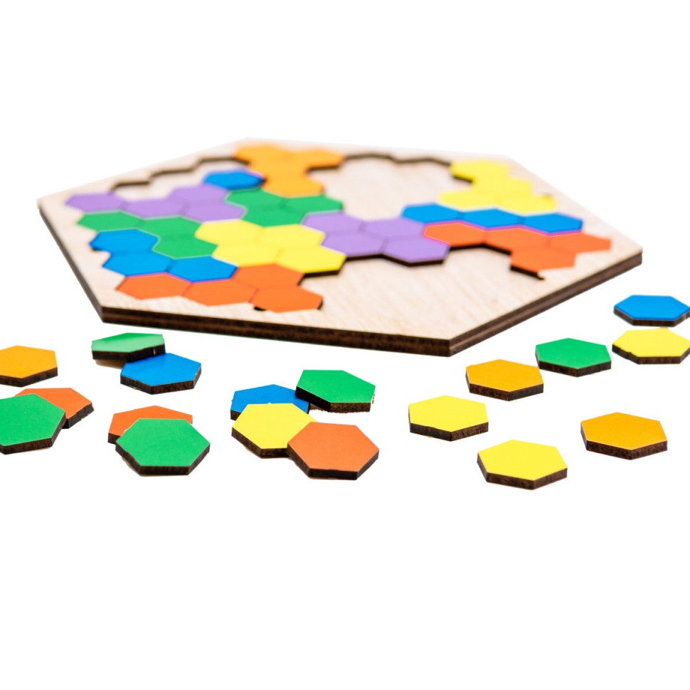 Настільна розвиваюча гра-пазл "Шестикутник", 20 елементів Настільна розвиваюча гра-пазл "Шестикутник", 20 елементів - Зображення 4