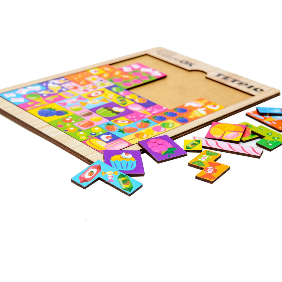 Розвиваюча дерев'яна іграшка "Тетріс Солодощі" Розвиваюча дерев'яна іграшка "Тетріс Солодощі" - Зображення 3