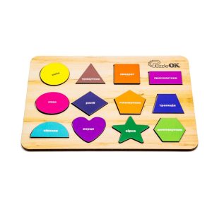 Розвиваюча дерев'яна іграшка "Фігури", 12 елементів