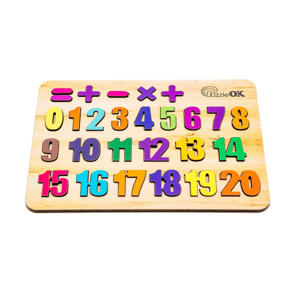 Розвиваюча дерев'яна іграшка "Цифри", 27 елементів Розвиваюча дерев'яна іграшка "Цифри", 27 елементів