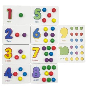 Дитячий дерев'яний набір "Намисти" картки, щіпці, намистини