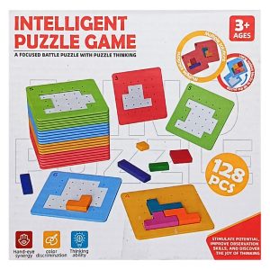 Дитяча дерев'яна логіка-вкладиш, 128 елементів