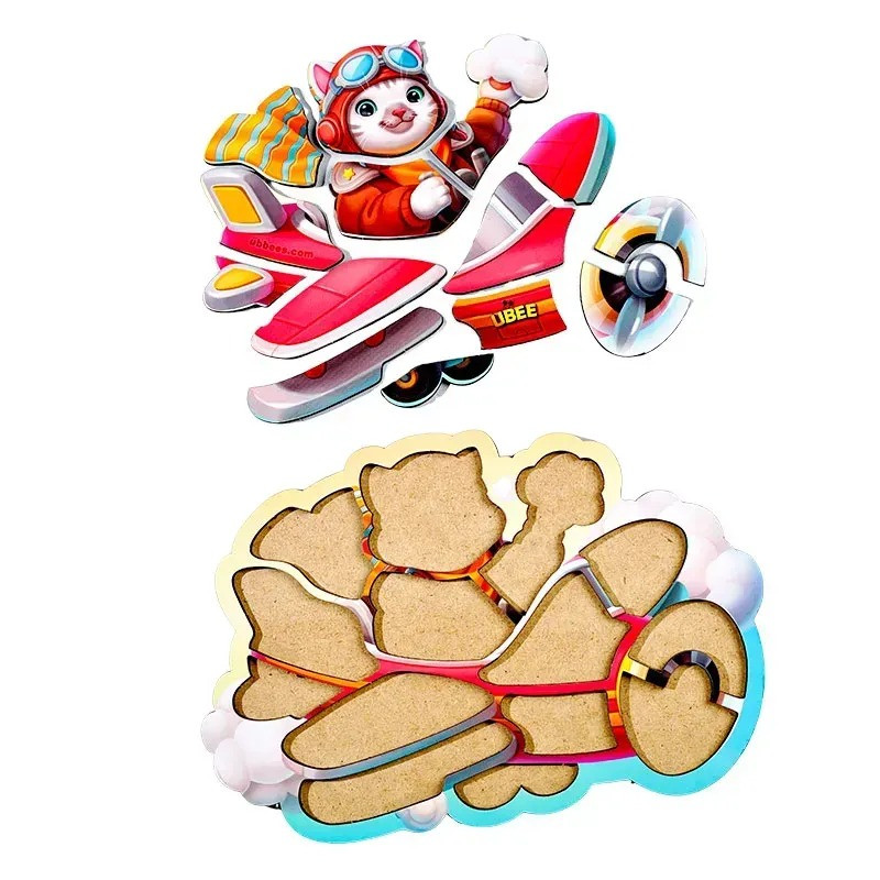 Дерев'яний контурний пазл "Котик пілот" Дерев'яний контурний пазл "Котик пілот" - Зображення 4