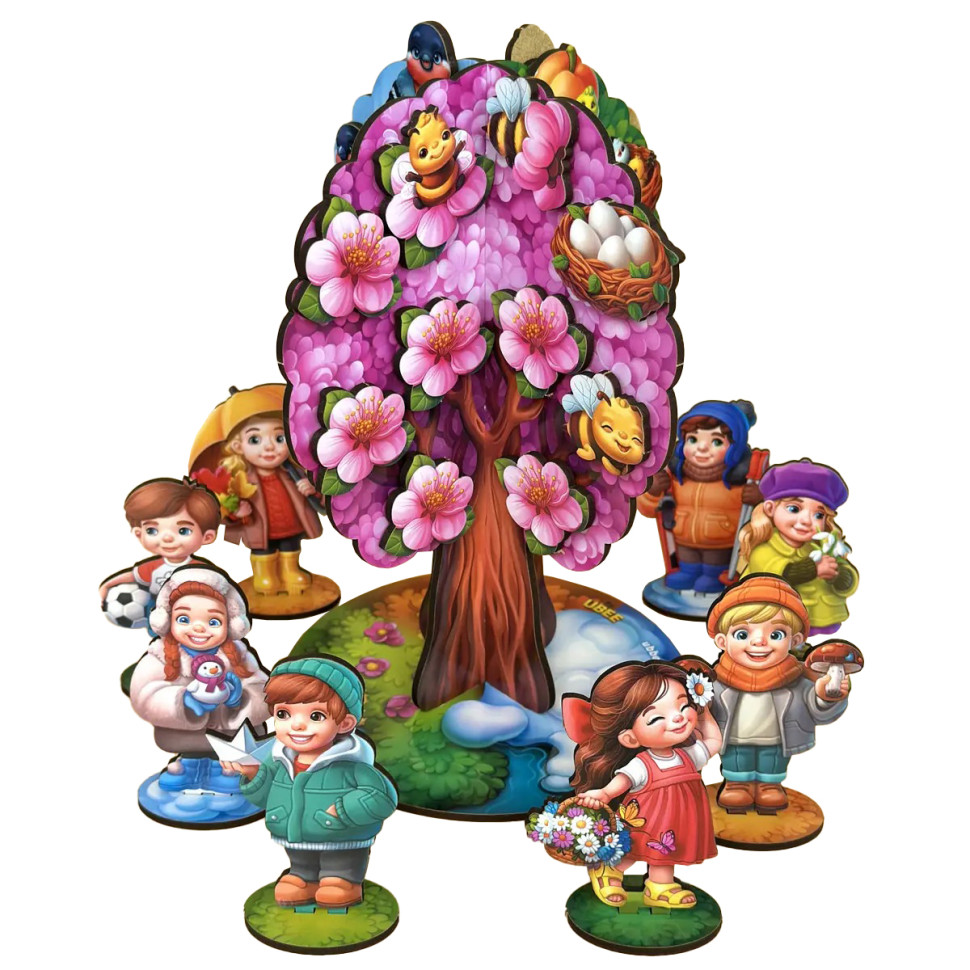 Дитяча настільна гра "Пори року абрикоса" дерев'яна Дитяча настільна гра "Пори року абрикоса" дерев'яна