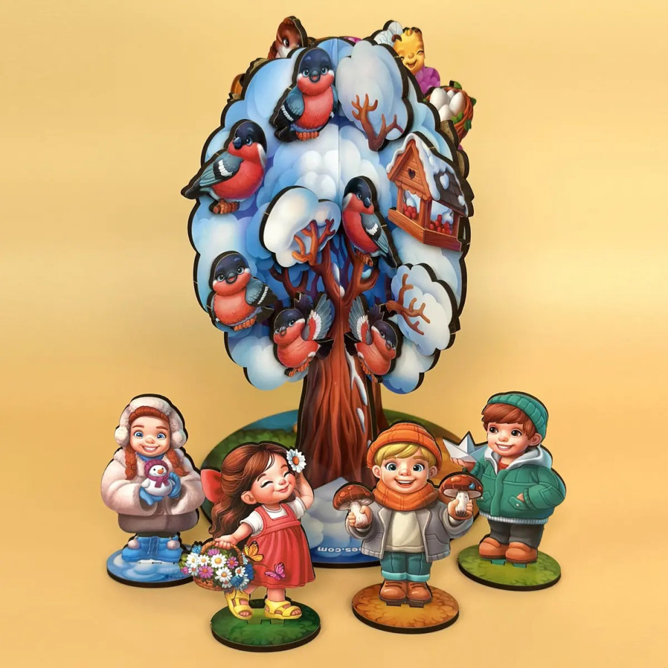 Дитяча настільна гра "Пори року абрикоса" дерев'яна Дитяча настільна гра "Пори року абрикоса" дерев'яна - Зображення 6