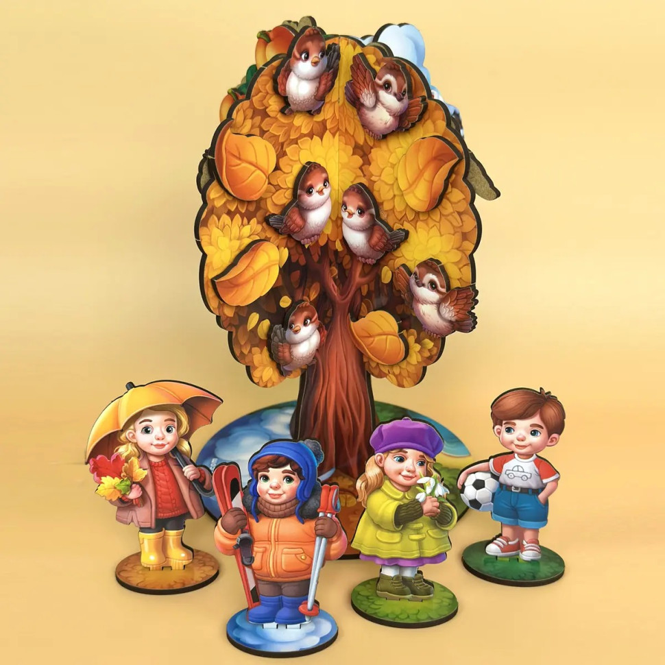 Дитяча настільна гра "Пори року абрикоса" дерев'яна Дитяча настільна гра "Пори року абрикоса" дерев'яна - Зображення 8