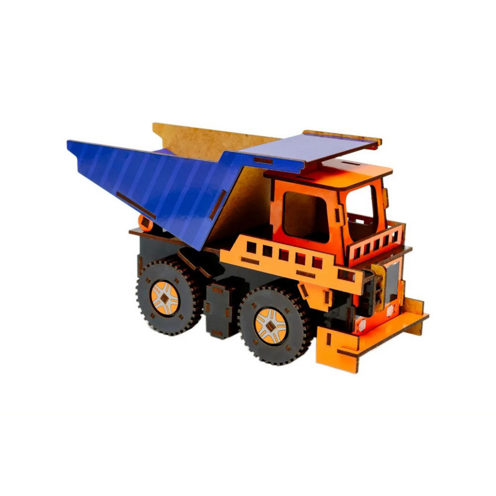 Дерев'яний 3D конструктор Самоскид, 96 деталей Дерев'яний 3D конструктор Самоскид, 96 деталей - Зображення 3