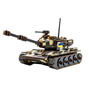Дерев'яний 3D конструктор Танк, 162 деталі