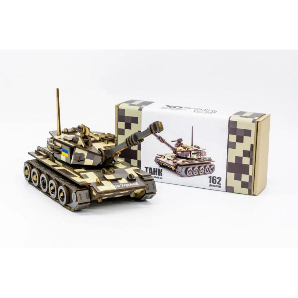 Дерев'яний 3D конструктор Танк, 162 деталі Дерев'яний 3D конструктор Танк, 162 деталі - Зображення 4