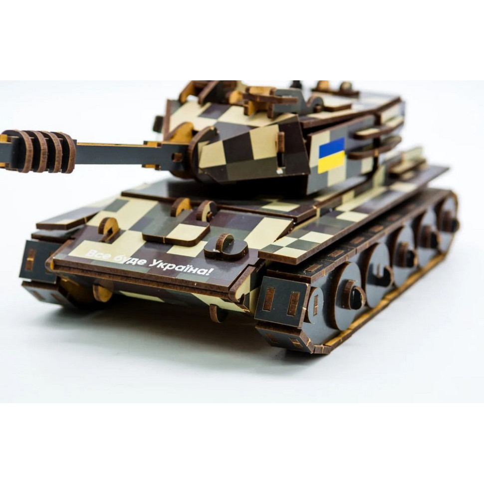 Дерев'яний 3D конструктор Танк, 162 деталі Дерев'яний 3D конструктор Танк, 162 деталі - Зображення 5