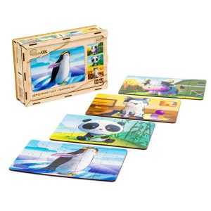 Alternative view of Дитячий дерев'яний пазл Тварини 4 в 1, 80 елементів