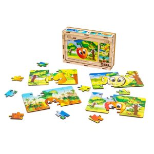 Дитячий дерев'яний пазл Фрукти 4 в 1, 80 елементів