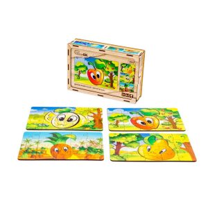 Alternative view of Дитячий дерев'яний пазл Фрукти 4 в 1, 80 елементів