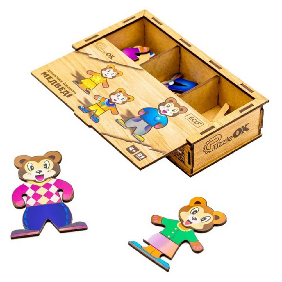 Дерев'яна настільна гра Ведмедики Дерев'яна настільна гра Ведмедики - Зображення 5