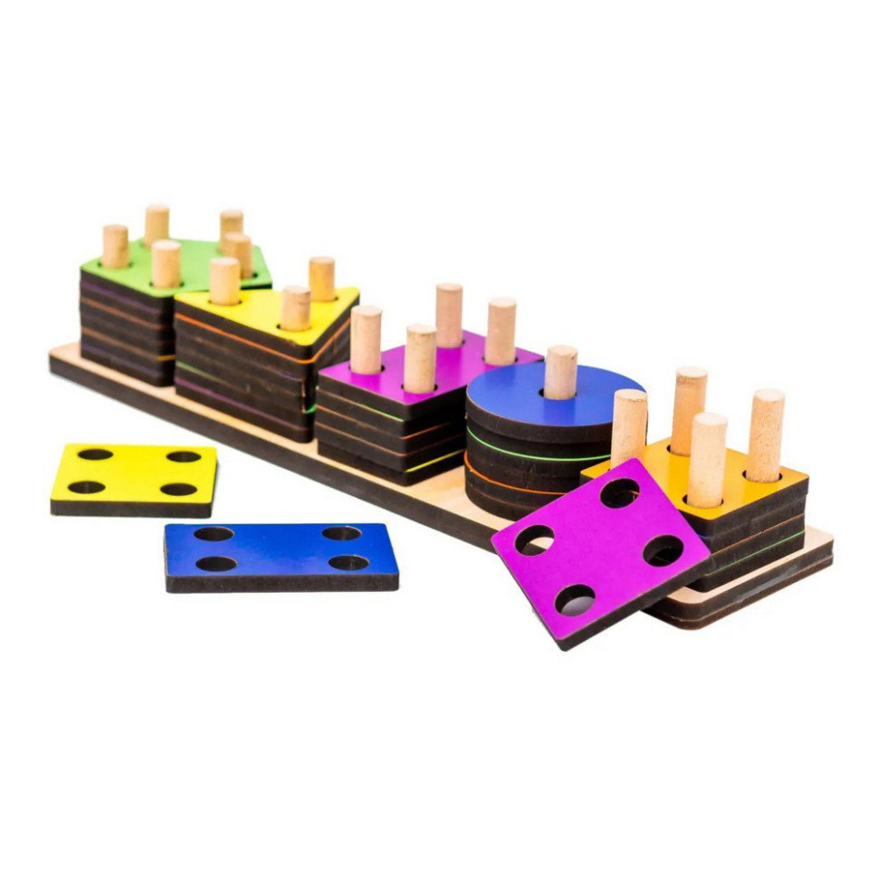 Дитячий дерев'яний сортер Фігури Монтессорі Дитячий дерев'яний сортер Фігури Монтессорі