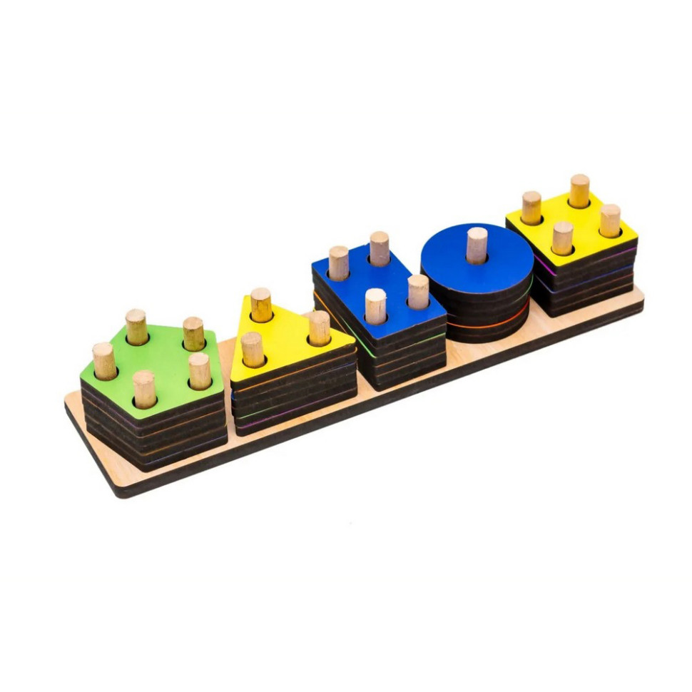 Дитячий дерев'яний сортер Фігури Монтессорі Дитячий дерев'яний сортер Фігури Монтессорі - Зображення 3