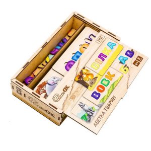 Розвиваюча дерев'яна іграшка-пазл Абетка тварин Розвиваюча дерев'яна іграшка-пазл Абетка тварин