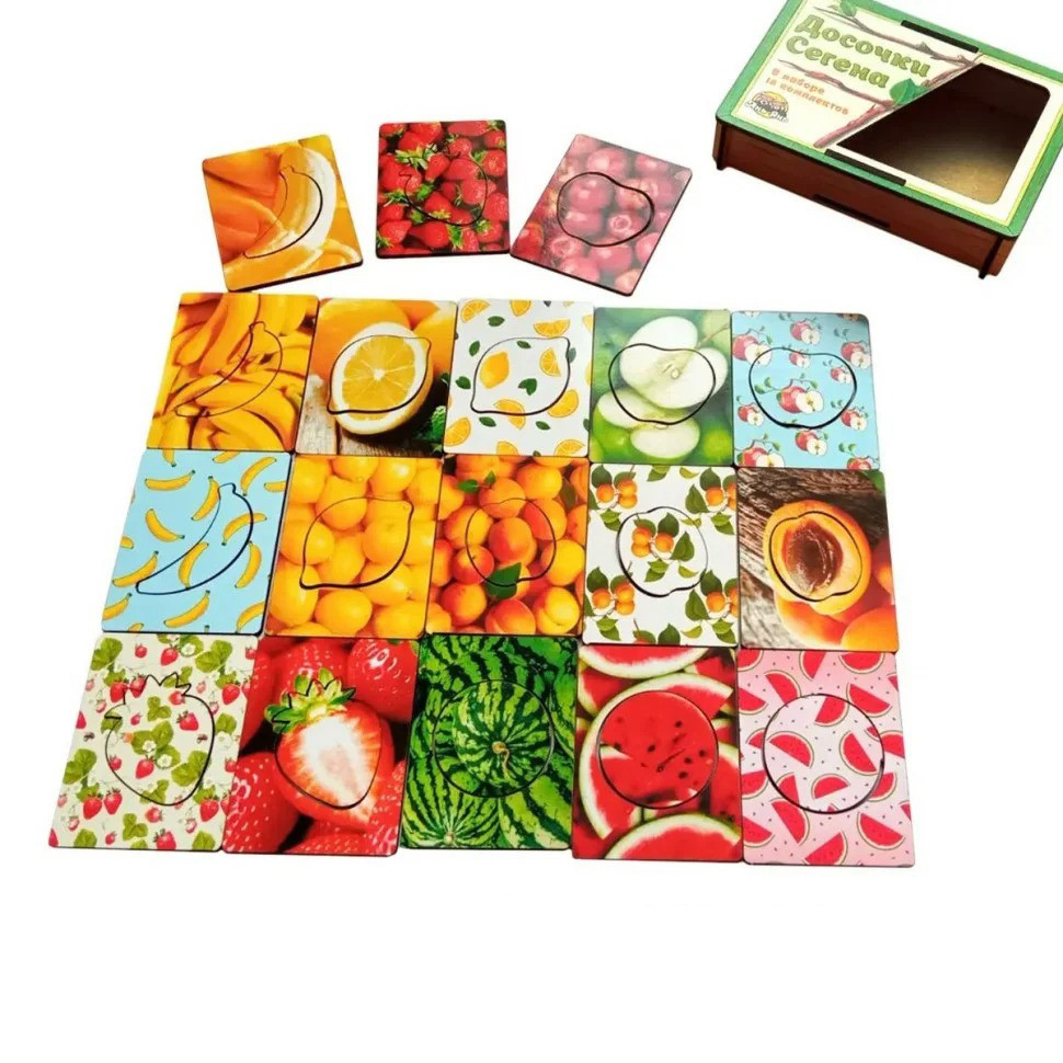 Дерев'яні Дощечки Сегена "Фрукти" Ubumblebees з візерунками Деревянные Дощечки Сегена «Фрукты» Ubumblebees с узорами