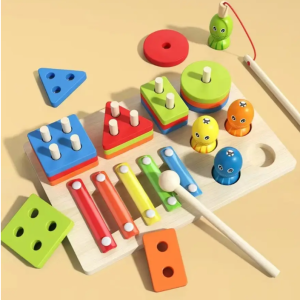 Alternative view of Дитяча дерев'яна іграшка "Рибалка-Ксилофон" магнітна