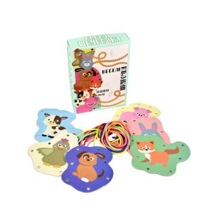 Alternative view of Розвиваюча гра "Веселі шнурочки Тварини", 6 картинок, кольорові шнурки