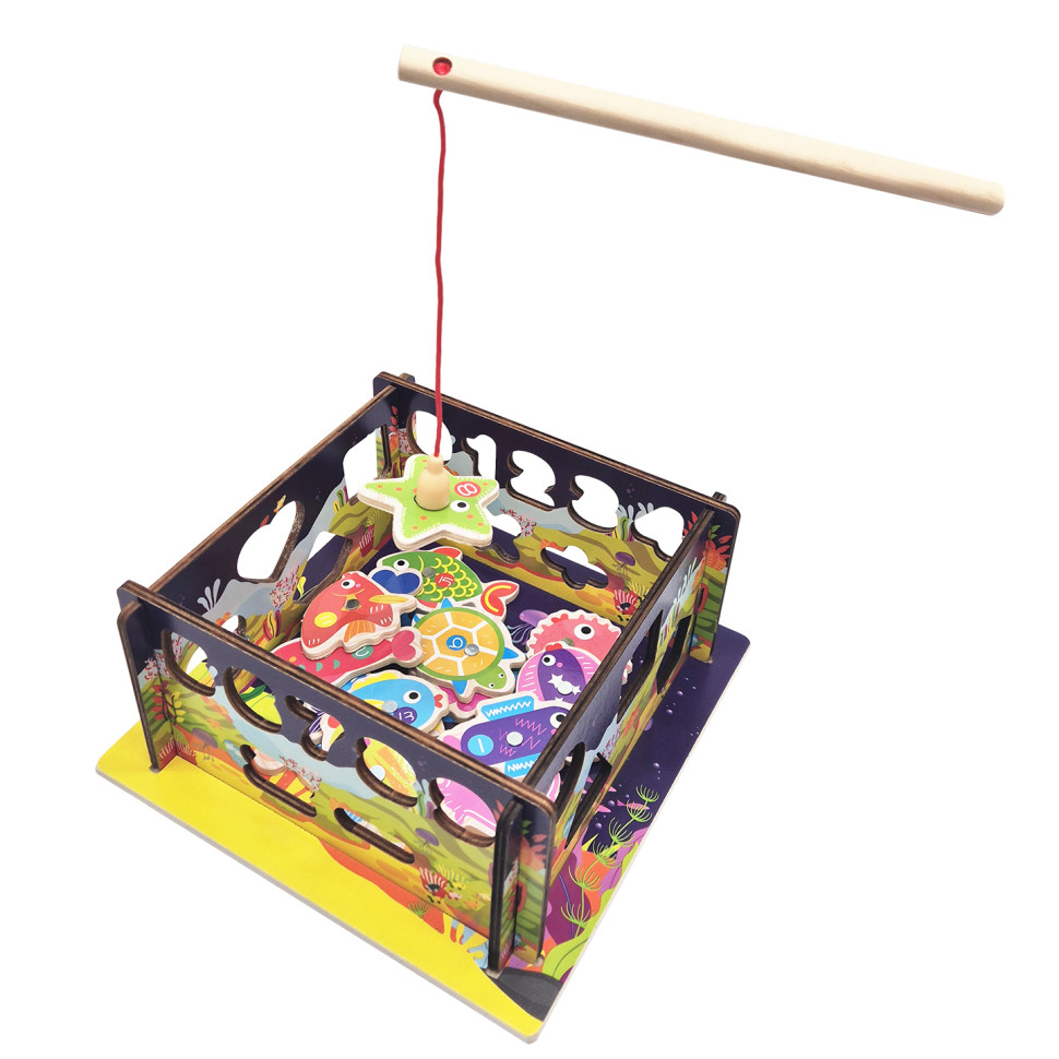 Дерев'яний сортер-рибалка "Океан" стіни-конструктор, математичний та фігурний Дерев'яний сортер-рибалка "Океан" стіни-конструктор, математичний та фігурний - Зображення 2