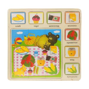 Дерев'яна іграшка Пазли, 30*30 см Продукти