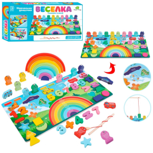 Дерев'яна іграшка Центр розвиваючий риболовля, цифри, слова укр/рус