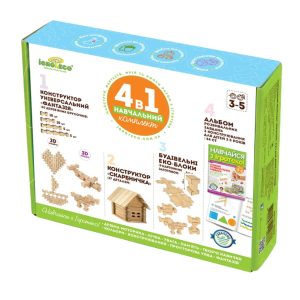 Дерев'яний конструктор "Навчальний комплект" Igroteco, 4 в 1 Деревянный конструктор "Учебный комплект" Igroteco, 4 в 1