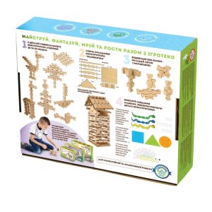 Alternative view of Деревянный конструктор "Учебный комплект" Igroteco, 4 в 1