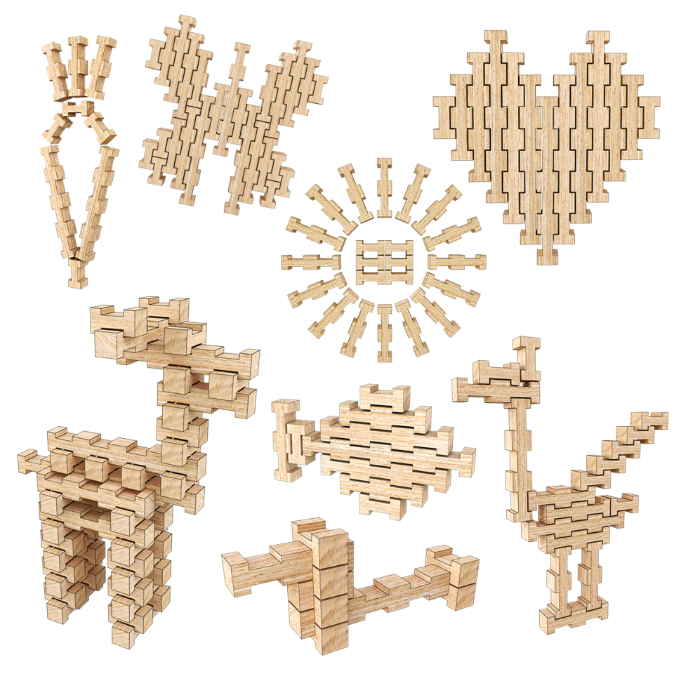 Дерев'яний конструктор "Фантазія" Igroteco, 60 деталей Деревянный конструктор "Фантазия" Igroteco, 60 деталей — изображение 3