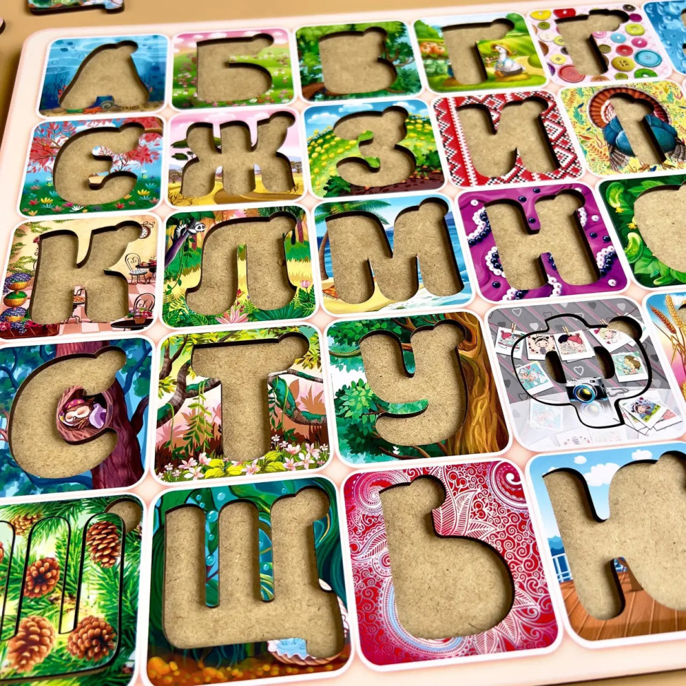 Дерев'яний пазл "Український алфавіт" Ubumblebees Дерев'яний пазл "Український алфавіт" Ubumblebees - Зображення 5